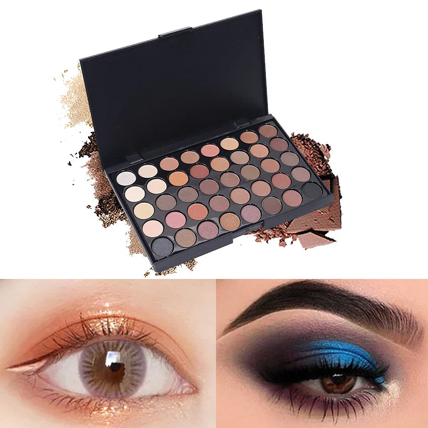 40 Color Eyeshadow Palette Women's Makeup Pigments Earth Color Waterproof Long Lasting Eyeshadow Matte Powder Makeup Tools