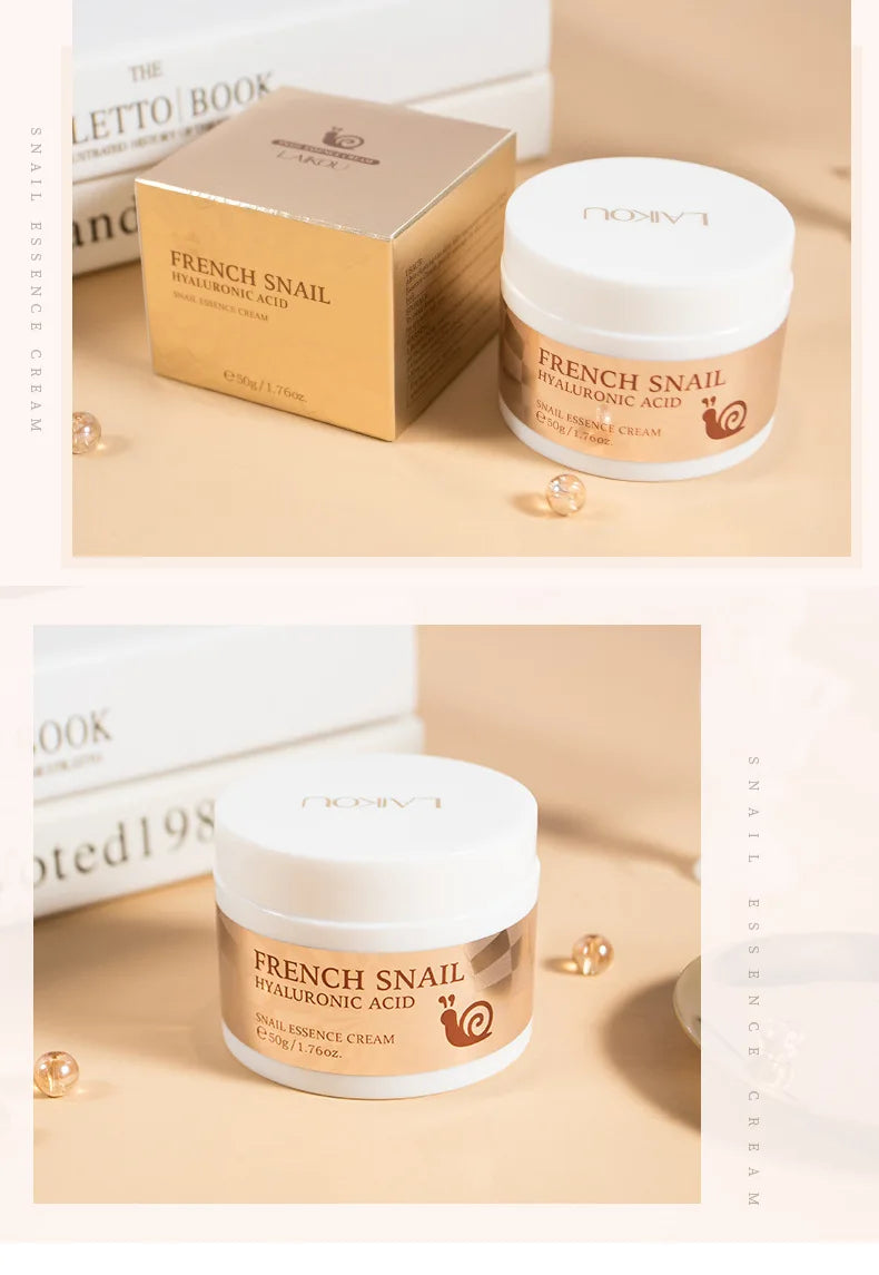 25/50g LAIKOU Snail Face Cream Moisturizing Refreshing Cream Collagen Nourishing Serum Day Cream for Improve Cracked Face