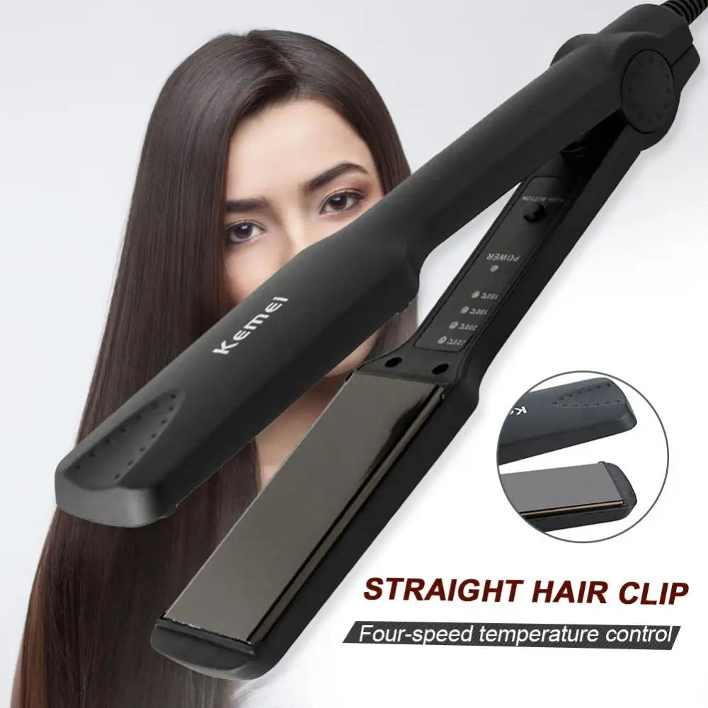 KM-329 Professional Electric Hair Straightener Flat Iron Clip Styling Tool Heating Plate Hair Straightener for Women