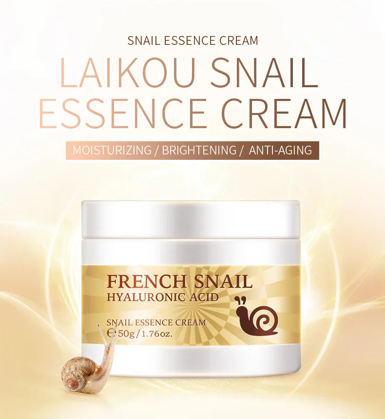 25/50g LAIKOU Snail Face Cream Moisturizing Refreshing Cream Collagen Nourishing Serum Day Cream for Improve Cracked Face