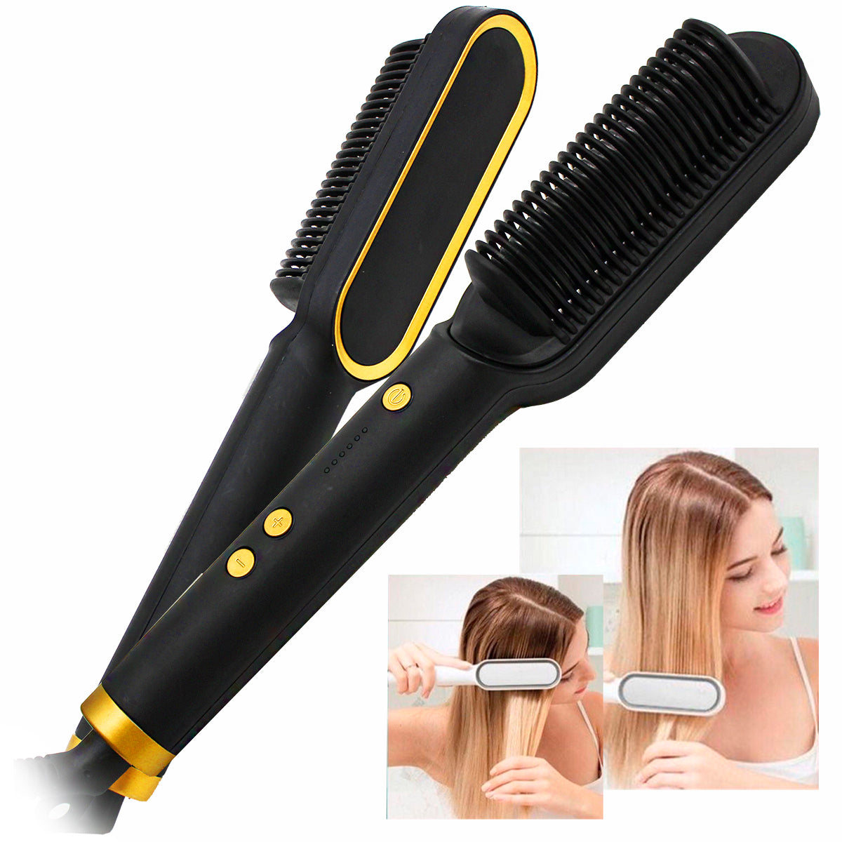 Electric Comb Hair Straightener Black Hair Straightener Straight Comb For Women And Men Iron Curling Irons(best Quality