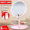 3 Modes LED Makeup Mirror with Storage Base-Pink(SA2405-161)