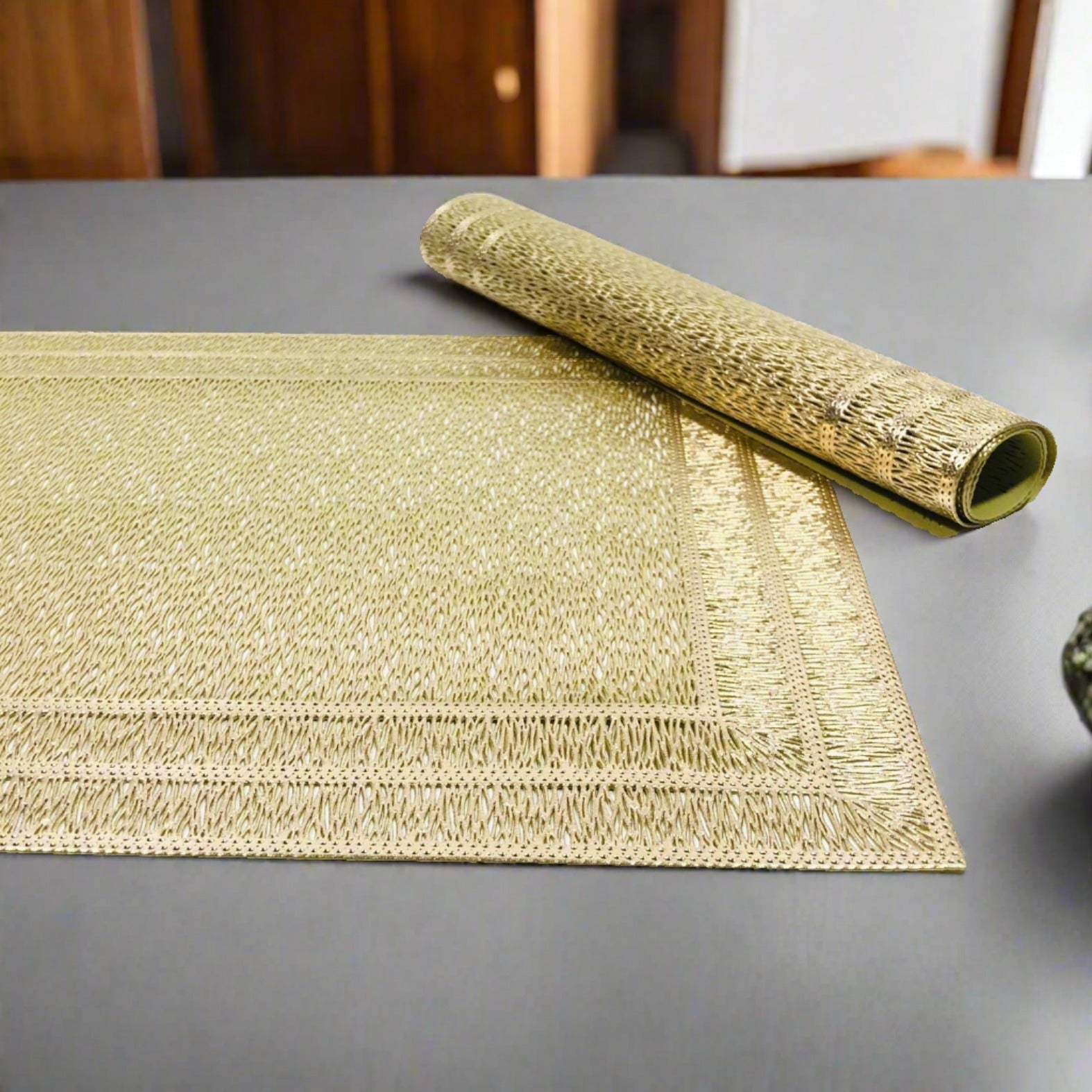 Rectangular Golden Placemats (Set of 2)