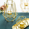 Hexagon Shaped Metal Candle Stand-Golden(SA2405-17)